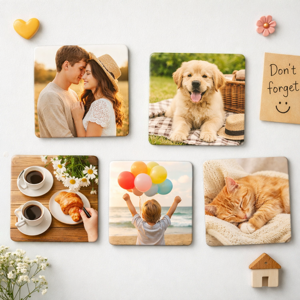 Heartfelt Memory Acrylic Magnets – Set of 10, Perfect Gift for Family & Friends