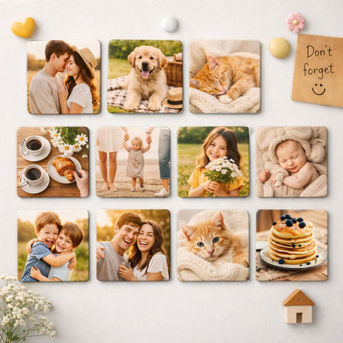 Heartfelt Memory Acrylic Magnets – Set of 10, Perfect Gift for Family & Friends